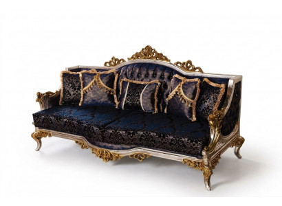 Baroque-style Three-seater Couch with Golden Frame Sofa Couches Furniture New