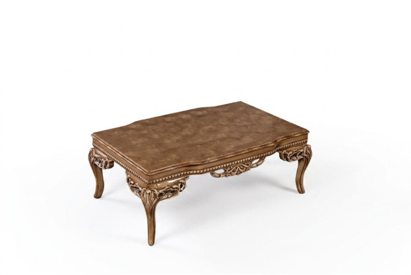 For living room Art Deco coffee table made of wood light color carved legs new
