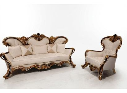Classic Baroque Rococo Sofa Set 3+1 Seater Couches Complete Furniture