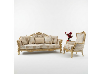 Classic couch sofa set living room furniture arrangement 3+1 seat sofa