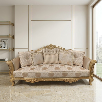Chesterfield Sofa Baroque Couch Wood Velvet Three-Seater Classic Sofas Furniture