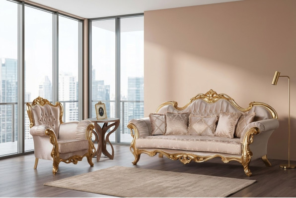 Sofa set 3+1 seat couch upholstered furniture set classic seating furniture