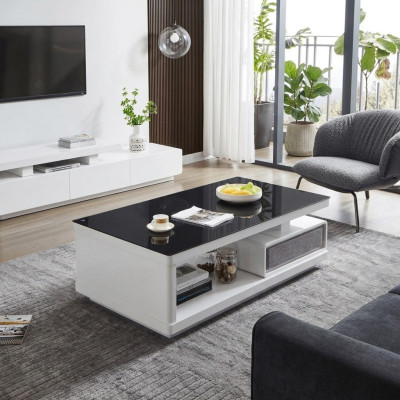 Luxury coffee table side table glass table modern furniture design