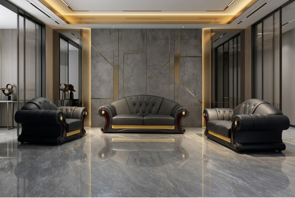 Leather sofa 3-piece set suite sofa couch group suites living room