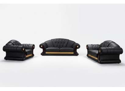 Leather sofa 3-piece set suite sofa couch group suites living room