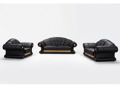 Leather sofa 3-piece set suite sofa couch group suites living room