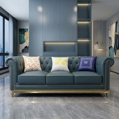 Chesterfield sofa couch furniture three-seater couches fabric stainless steel frame