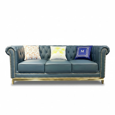 Chesterfield sofa couch furniture three-seater couches fabric stainless steel frame
