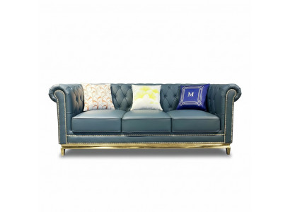 Chesterfield sofa couch furniture three-seater couches fabric stainless steel frame