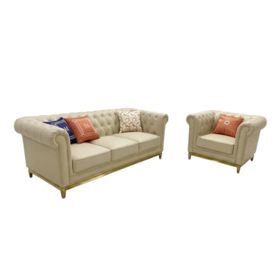 Luxury sofa beige sofa set sofas armchair 3+1 seater fabric design
