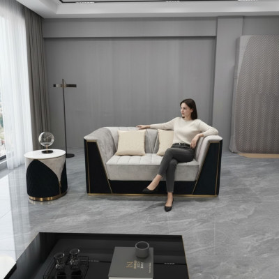 Luxurious double sofa with soft upholstery for the living room