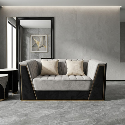 Luxurious double sofa with soft upholstery for the living room