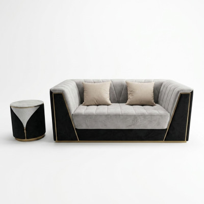Luxurious double sofa with soft upholstery for the living room
