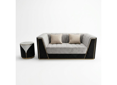 Luxurious double sofa with soft upholstery for the living room