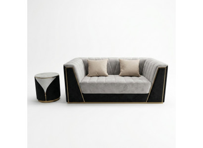 Luxurious double sofa with soft upholstery for the living room