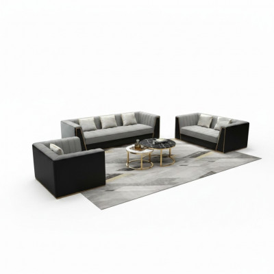 Sofa set Grey Couch Textile Medusa Fabric Sofa Couches Sofa Furniture 3-piece