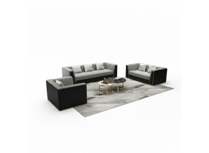Sofa set Grey Couch Textile Medusa Fabric Sofa Couches Sofa Furniture 3-piece