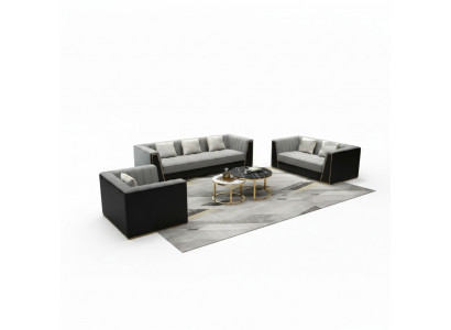 Sofa set Grey Couch Textile Medusa Fabric Sofa Couches Sofa Furniture 3-piece