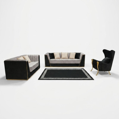 Living Room 3-piece Sofa Set 3+2+1 Seater with Soft Fabric Cover Relax