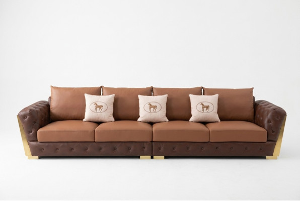 Modern five-seater luxury living room sofa Chesterfield design couch