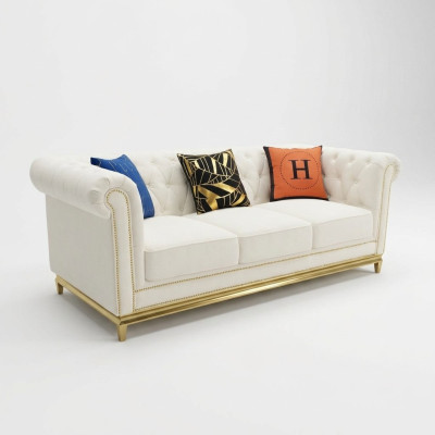 Chesterfield Textil Couch Sofa 3-Seater Seat Couches Sofas Upholstery New