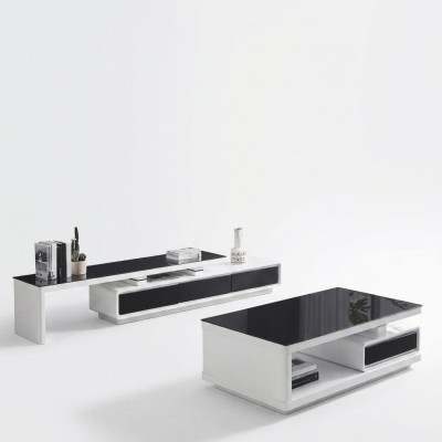 Black White TV Stand Luxury Sideboard Glass Sideboard Living Room Furniture