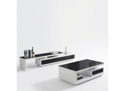 Black White TV Stand Luxury Sideboard Glass Sideboard Living Room Furniture