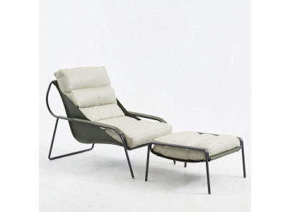 Relax Liege Chair Furniture 2-Piece Set Footstool Chair Recline