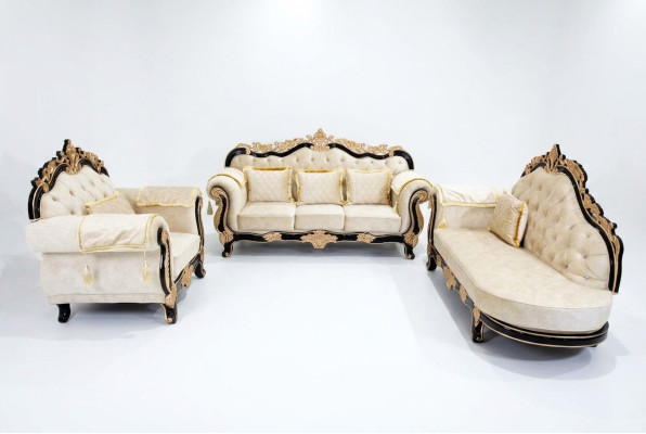 Classic Chesterfield Sofa Baroque Style Sofa Set Group 3-piece Sofas.