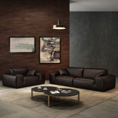 Black sofa set luxury 3+1 seater leather couches living room furniture