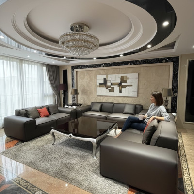 Black Premium Sofa Set 3+3+3 Seater Luxury Living Room Furniture Couch