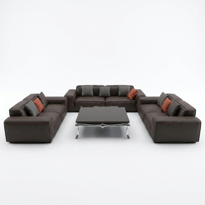 Black Premium Sofa Set 3+3+3 Seater Luxury Living Room Furniture Couch