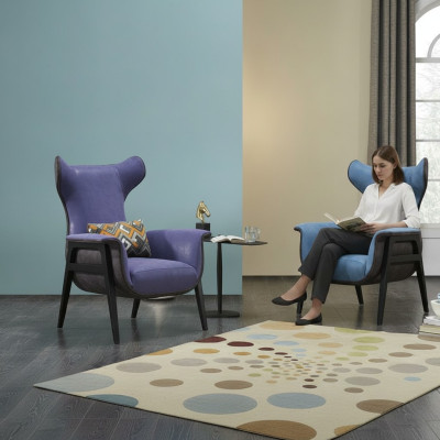 Luxury Single-Seater Armchair Blue Living Room Upholstered Chair Furniture Modern Design