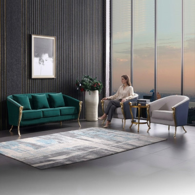 Luxury sofa set 3+1+1 seater green seating furniture living room furniture modern
