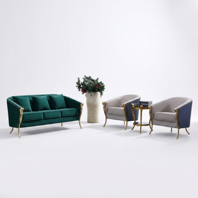 Luxury sofa set 3+1+1 seater green seating furniture living room furniture modern