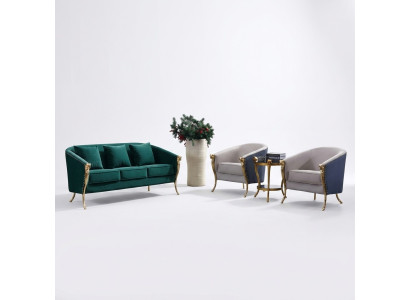 Luxury sofa set 3+1+1 seater green seating furniture living room furniture modern