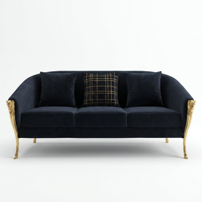 Three-seater couch upholstery furniture velvet luxury furnishing fabric couches