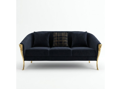 Three-seater couch upholstery furniture velvet luxury furnishing fabric couches