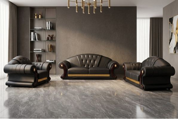 Chesterfield Sofa Couch Set 3+2+1 Leather Couches Upholstered Furniture Classic