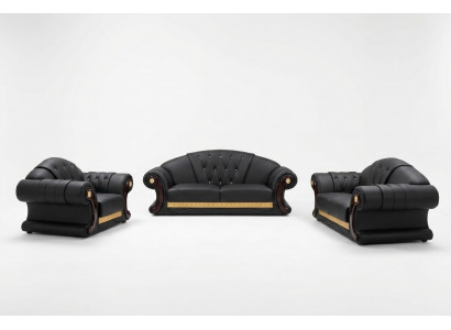 Chesterfield Sofa Couch Set 3+2+1 Leather Couches Upholstered Furniture Classic