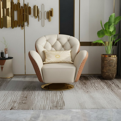 Rotatable Chesterfield Armchair Upholstered Furniture Single-Seater