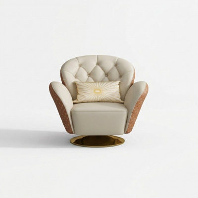 Rotatable Chesterfield Armchair Upholstered Furniture Single-Seater