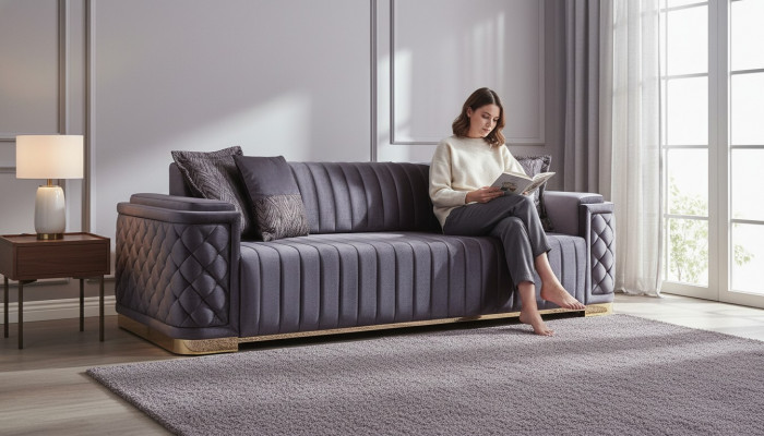 Luxury Couch XXL Sofa Large Sofas 246cm Velvet Design Furniture Sofas Fabric