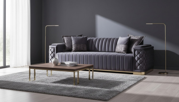Luxury Couch XXL Sofa Large Sofas 246cm Velvet Design Furniture Sofas Fabric