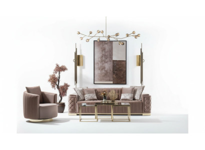 Luxury Couch 3+1 Furniture Sofa Couch Sofa Set Chesterfield 2-piece.