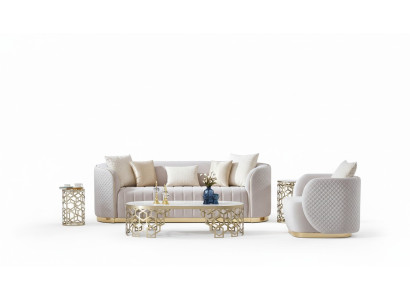 Luxury Sofa Couch 3+1 Furniture Sofas Sofa Suite Chesterfield 2-piece.