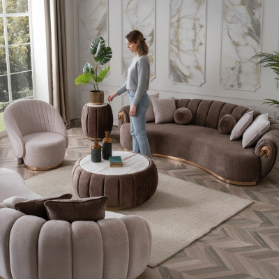 Sofa set Couch Upholstery Furniture Set 3+1 Coffee table 3-piece Seat cushions Sets