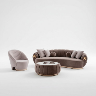 Sofa set Couch Upholstery Furniture Set 3+1 Coffee table 3-piece Seat cushions Sets