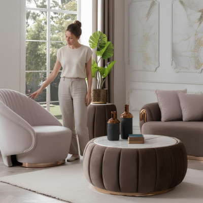 Round coffee table upholstered table with round tabletop coffee tables tables furniture