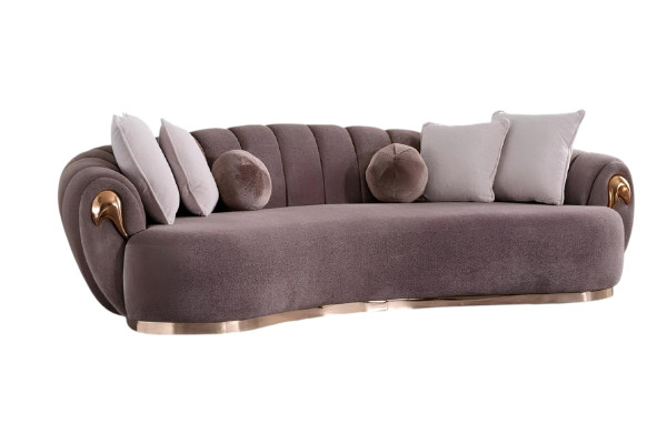 Three-seater couch upholstery furniture sofa couches rounded drop shape